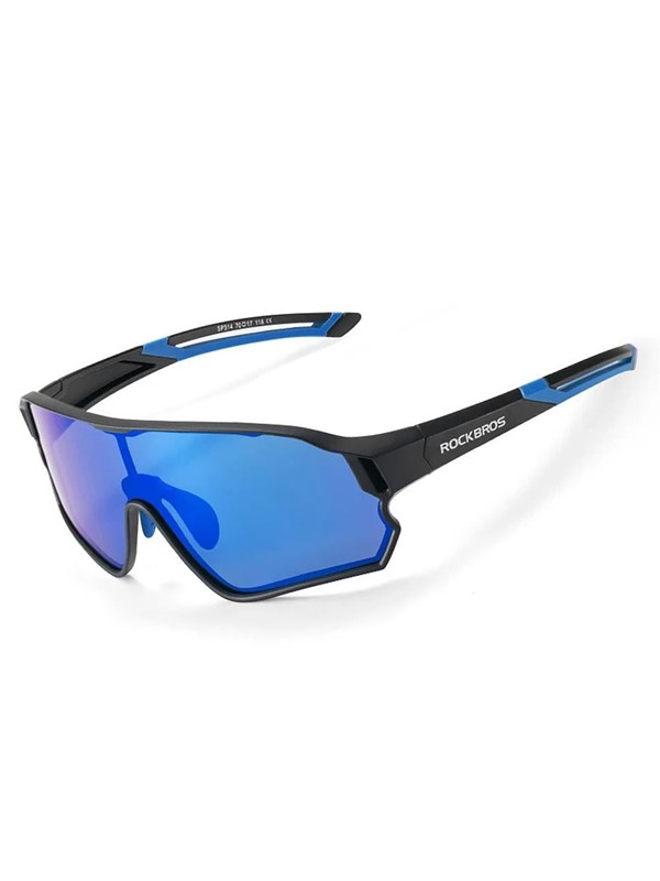 Rockbros 14110009001 polarized cycling glasses for children 8-14 years old - black and blue
