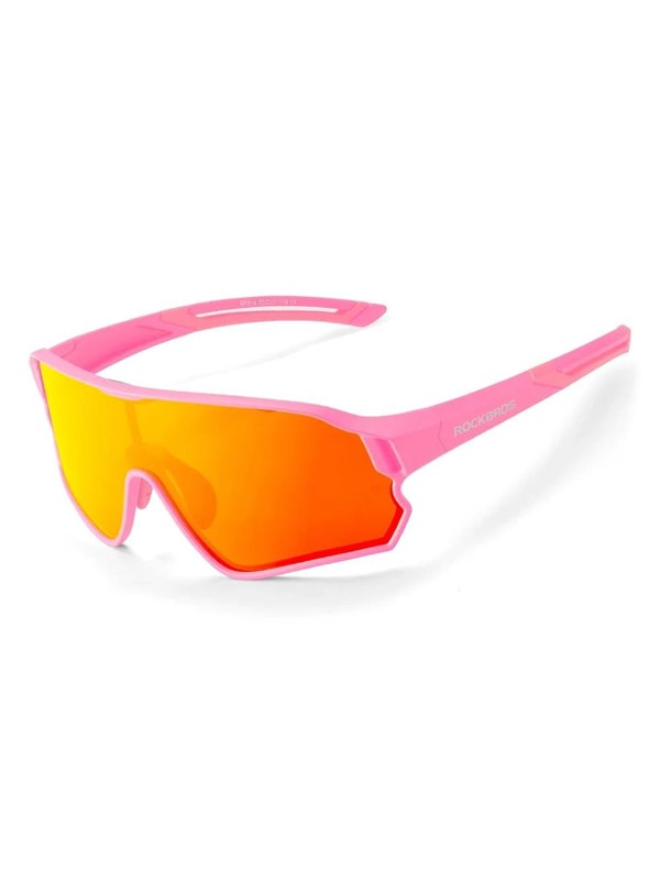 Produktfoto för Rockbros Polariserade Cykelglasögon För Barn 8-14 År - Rosa