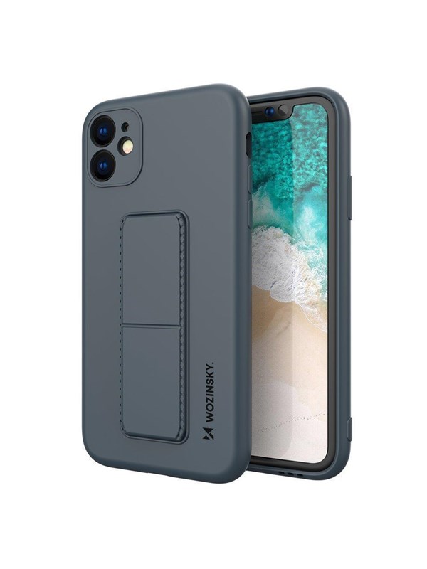 Wozinsky Kickstand Case Silicone Case with Stand Case Samsung Galaxy A22 4G Blue