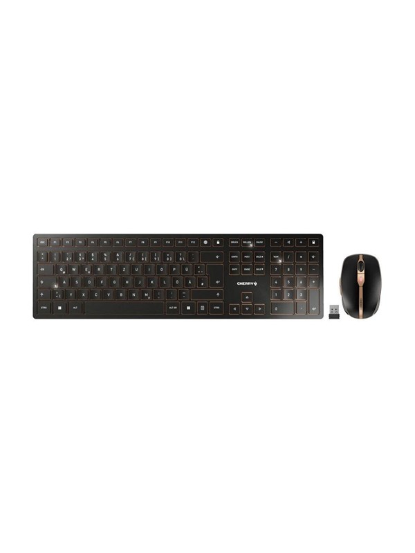Cherry DW 9100 SLIM - Tastatur & Mus set - Italiensk - Guld