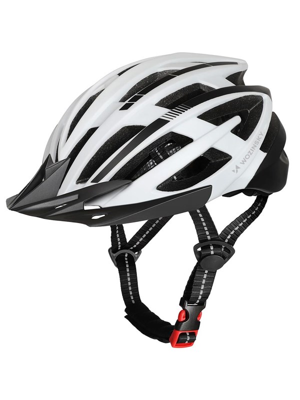 Wozinsky  MTB Bicycle Helmet with Detachable Visor and USB Rear Light 54-57 cm - Black &amp; White