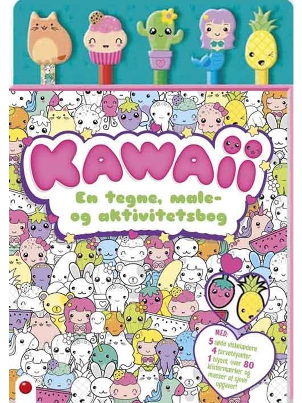 Aktivitetsbog med blyanter: Kawaii