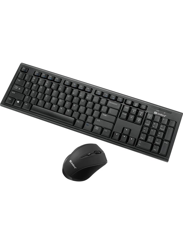 Sandberg Wireless Office DesktopSet - Tastatur & Mus set - ANSI - Svart