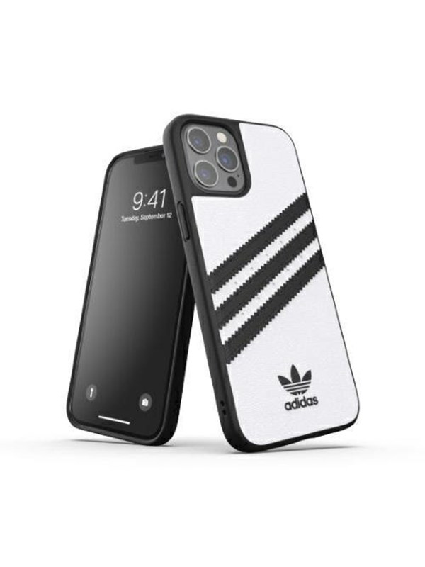 Adidas OR Moulded Case PU for iPhone 12 Pro Max - White & Black