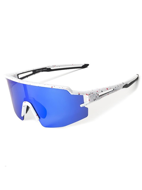 Rockbros Polarized Cycling Glasses with UV Protection and Corrective Insert Blue Lenses - White