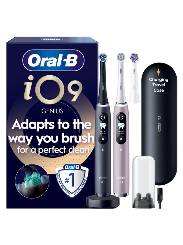 Oral-B eltandborste iO9 Duo Black Onyx/Rose Quartz + 1 Extra Refill - Köp för SEK 4.189 - Spara 28%