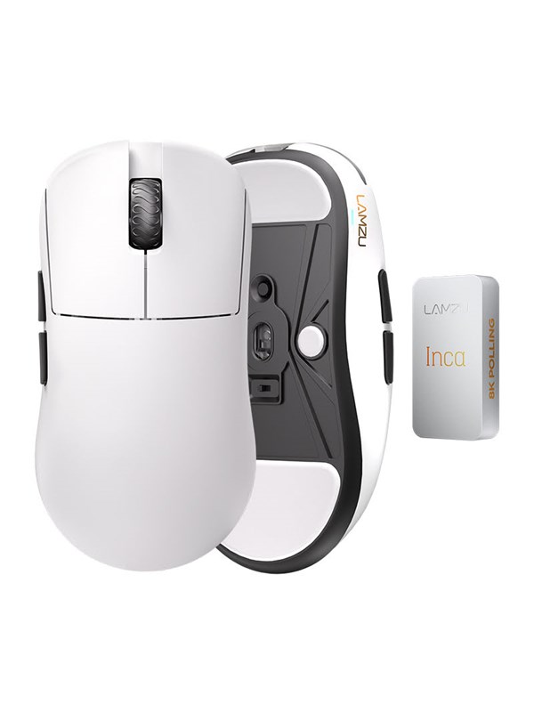 Lamzu Inca - Gamingmus - Optic - 6 knappar - Vit