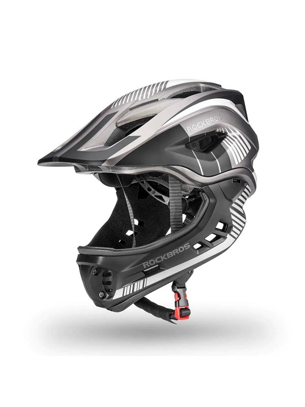 Rockbros TT-32SBTG-S children's bicycle helmet with removable chinbar size S - gray