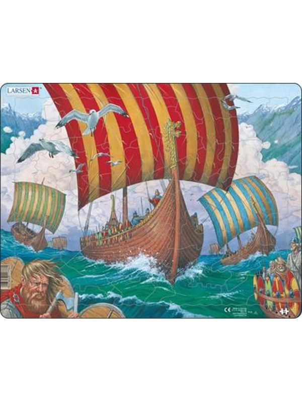 Larsen Puzzles Puzzle Viking Ship - Ormen Lange - 64 pieces Maxi (36.5x28.5 cm) 2D Pussel