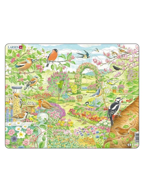 Larsen Puzzles Puzzle birds and flowers in the garden - 60 pieces Maxi (36.5x28.5 cm) 2D Pussel