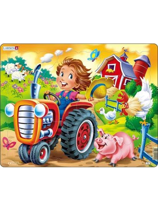 Larsen Puzzles Puzzle Child on tractor - 15 pieces Maxi (36.5x28.5 cm) 2D Pussel