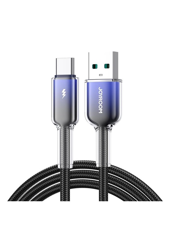 Produktfoto för Joyroom USB-A till USB-C-kabel Snabbladdning 3A, 1,2m - Svart/lila