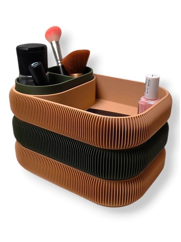 Simiu STACKSEY - Makeup Stand - Large - Olive/Beige - 22 x 14cm