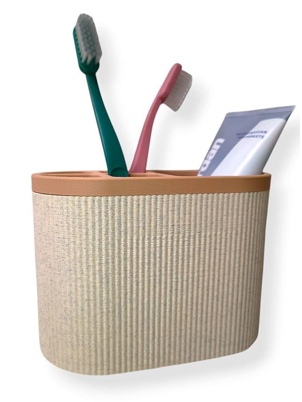 Simiu Wall-mounted Toothbrush Holder - Marble/Beige