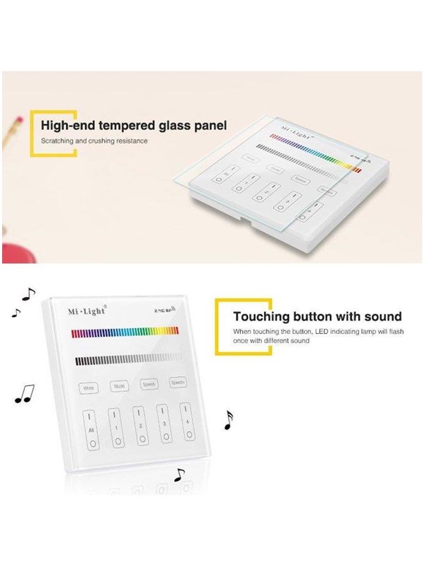 Miboxer Fjernbetjening - RGB-W - 4 Zoner