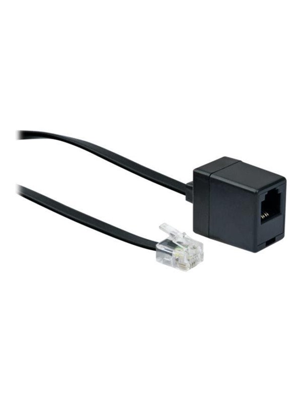 Schwaiger phone extension cable - 10 m - black - Svart - 10m