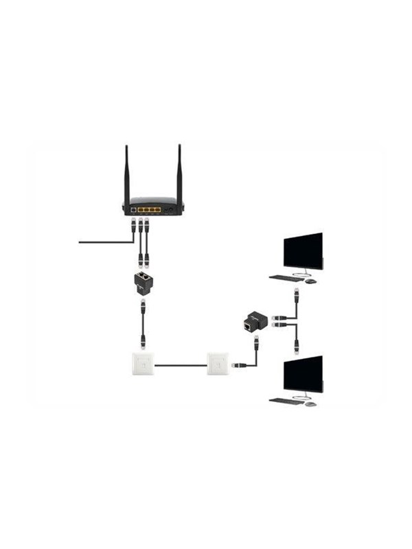 Lanberg network splitter - Svart