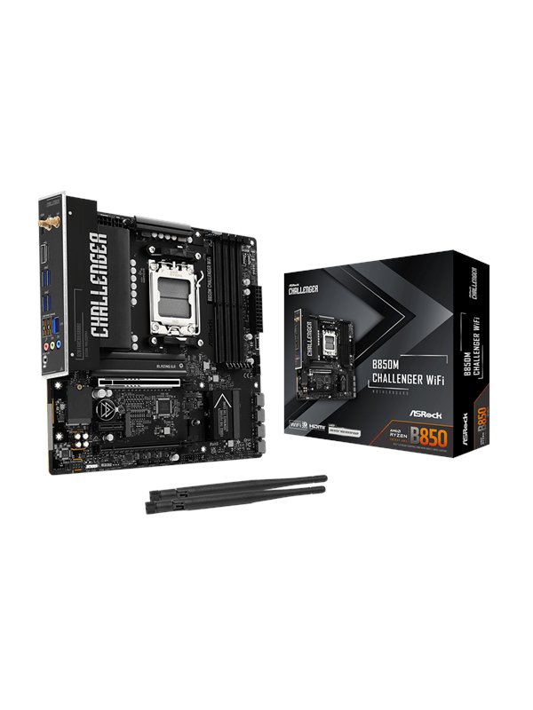 ASRock B850M Challenger WiFi Moderkort - AMD B850 - AMD AM5 - DDR5 RAM - Micro-ATX