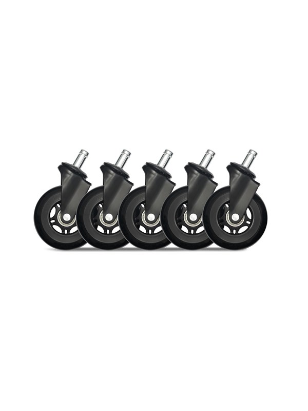 DUTZO Premium 3" Rubber Caster for IKEA Chairs - Black - Rubber