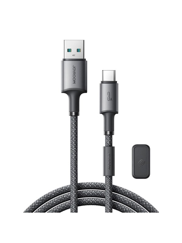 Produktfoto för Joyroom USB-A till USB-C 480Mbps Kabel med magnetisk hållare 3A, 1.2m - Grå