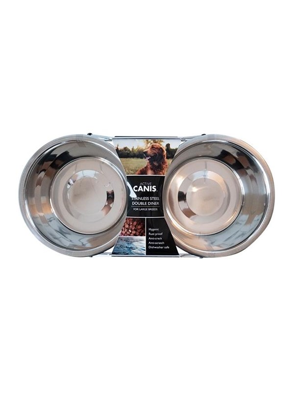 Active Canis Dubbel matskål omslagspaket 2 x 1.8 l