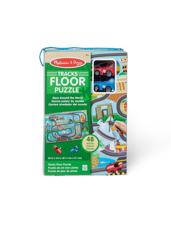 Melissa &amp; Doug Floor Puzzle &amp; Play Set Race Track 2D Pussel