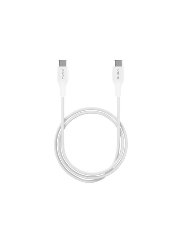 Produktfoto för Puro Plain USB-C - USB-C 2A 1m Kabel - Vit