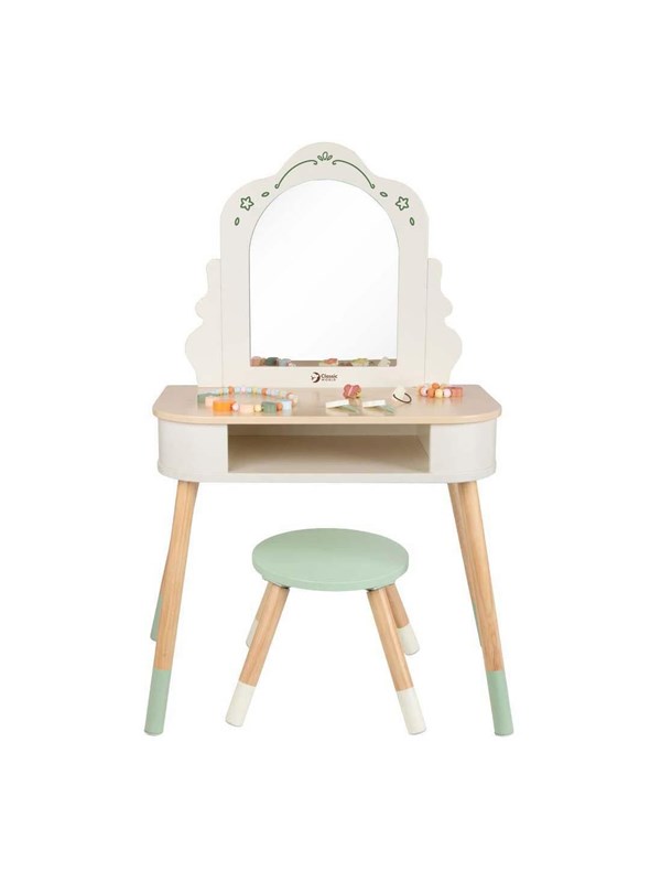 Classic World Wooden Dressing Table with Stool - Including Accessories