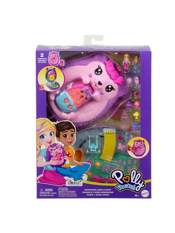 Polly Pocket Wearable Hedgehog Mom &amp; Baby