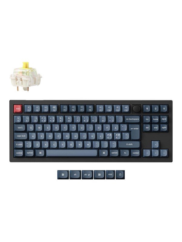 Keychron V3 MAX QMK/VIA Wireless RGB Hot Swap Jupiter Banana - Carbon Black - Gaming Tangentbord - Nordisk - Svart