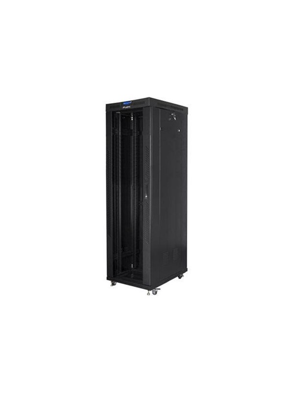 Lanberg FF01 series V2 - rack - 600 x 1000 flat pack with glass door LCD - 42U