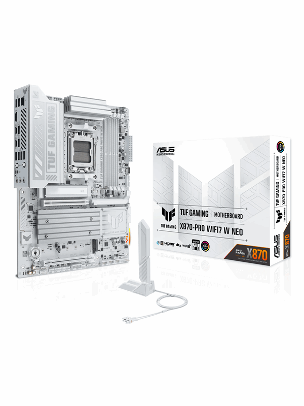 ASUS TUF GAMING X870-PRO WIFI7 W NEO Moderkort - AMD X870 - AMD AM5 - DDR5 RAM - ATX