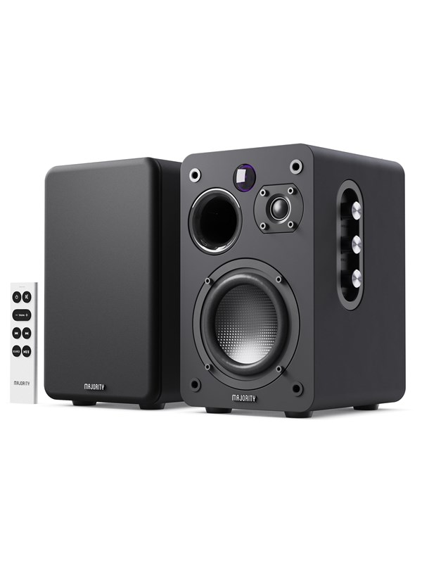 Majority D70X Active Bookshelf Speakers - Black