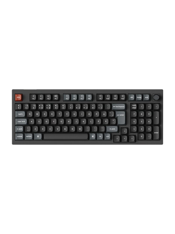 Keychron V5 Ultra 96% 8K Wireless Tri-Mode - POM Red - Gaming Tangentbord - Nordisk - Svart
