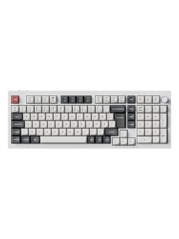 Keychron Q5 Ultra 96% 8K Wireless Tri-Mode - POM Red - Gaming tangentbord &amp; mus - Nordisk - Vit