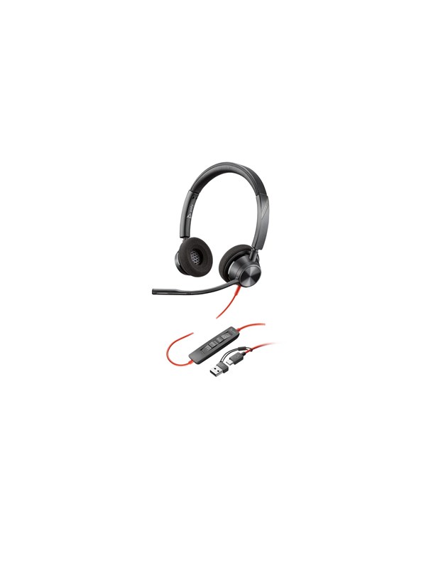 HP Poly Blackwire 3320 Stereo USB-C Headset +USB-C/A Adapter (8X219AA)