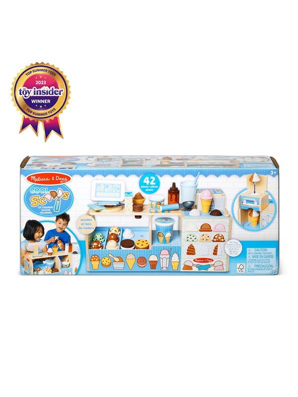 Melissa &amp; Doug Cool Scoops Ice Creamery Wooden Counter