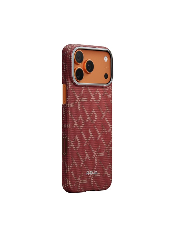 PITAKA Ultra-Slim Case - Monogram-Gold/Red - iPhone 17 Pro Max