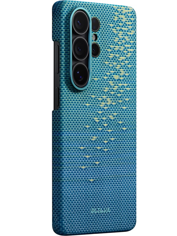 PITAKA Edge Case - Lucid Blue Aaron Button - Samsung Galaxy S26 Ultra