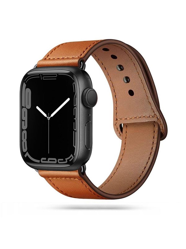 Tech-Protect  LeatherFit Strap for Apple Watch 4 / 5 / 6 / 7 / 8 / 9 / SE / Ultra 1 / 2 (42/44/45/49 mm) - Brown