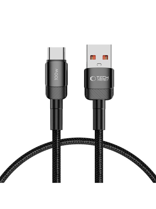 Produktfoto för Tech-Protect USB-A till USB-C-kabel 100W, 5A, 0,5m - Svart