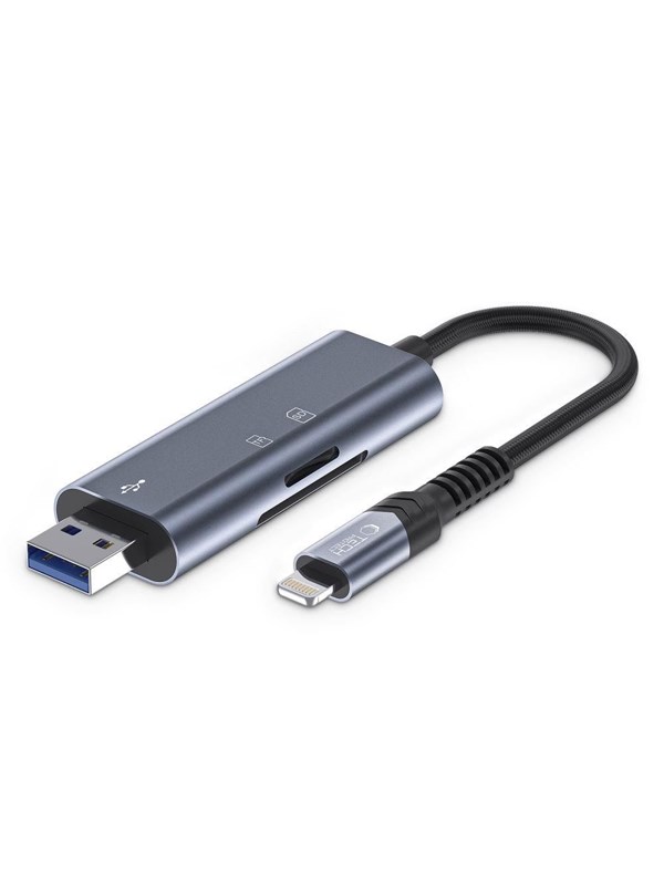 Produktfoto för Tech-Protect UltraBoost SD/micro SD Minneskortläsare med Lightning/USB-A-kontakt