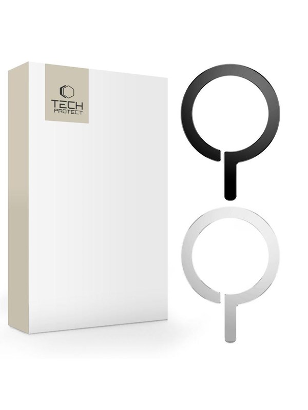 Produktfoto för [2-Pack] Tech-Protect Magsafe Ring Magnetisk Universell - Svart/Silver