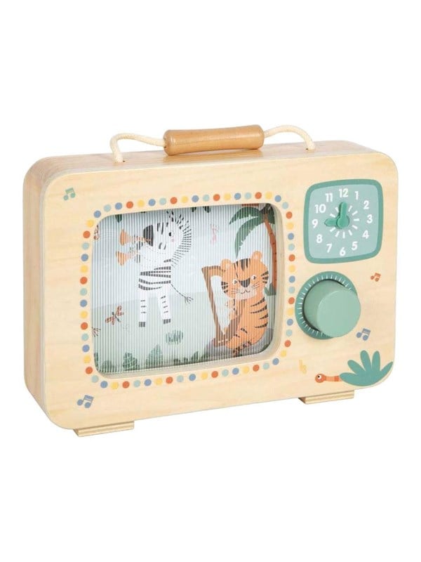 Produktfoto för Small Foot - Wooden Television Music Box Safari FSC