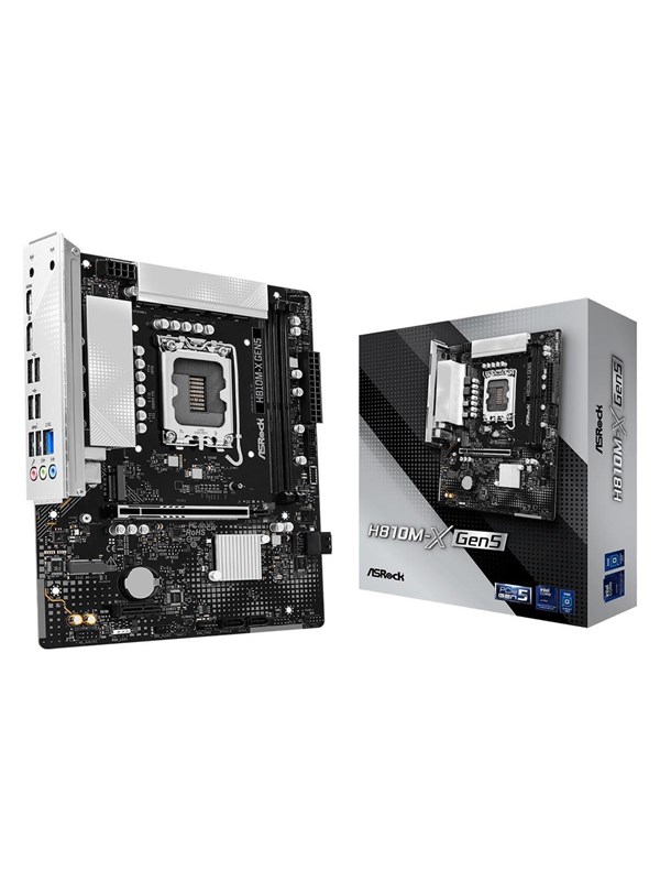 ASRock H810M-X Gen5 Moderkort - Intel H810 - Intel LGA1851 - DDR5 RAM - Micro-ATX
