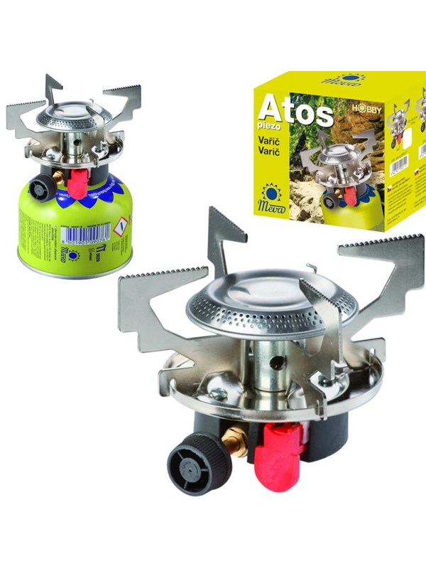Alternativ bild 0 för MEVA Gasolkök med gaspatroner (gänga eller ventil) ATOS piezobrännare 1,8 kW