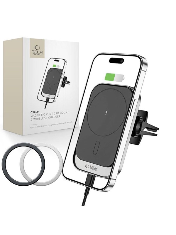 Alternativ bild 0 för Tech-Protect varor i Sosnowiec - Tech-Protect TECH-PROTECT CW19 MAGNETIC MAGSAFE VENT CAR MOUNT BLACK () - Morelenet_8453379