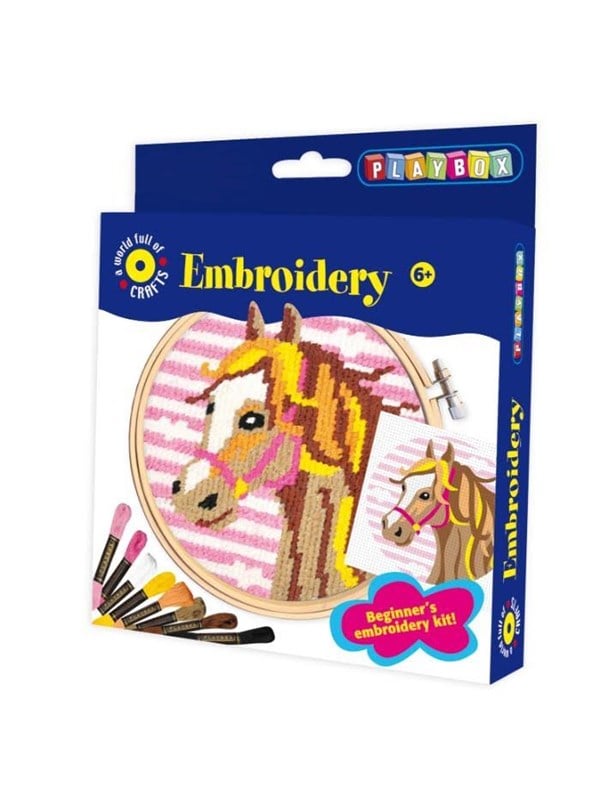 Playbox Creative Embroidery Set - Horse Design - 6+ Years