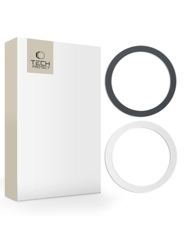 Tech-Protect MagMat MagSafe Universal Magnetic Ring - Black / Silver (2 pcs)
