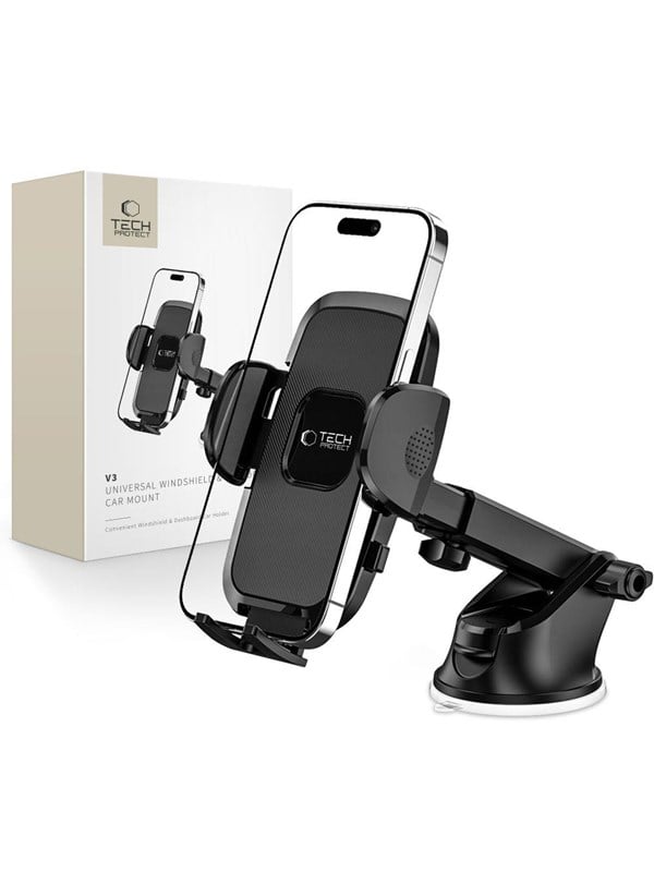 Produktfoto för Tech-Protect V3 Universal Bilhållare Vindskydd & instrumentbräda - Svart